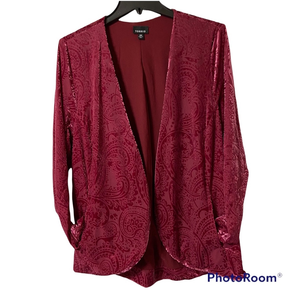 Torrid Velvet Burnout Flyaway Cardigan Size 00